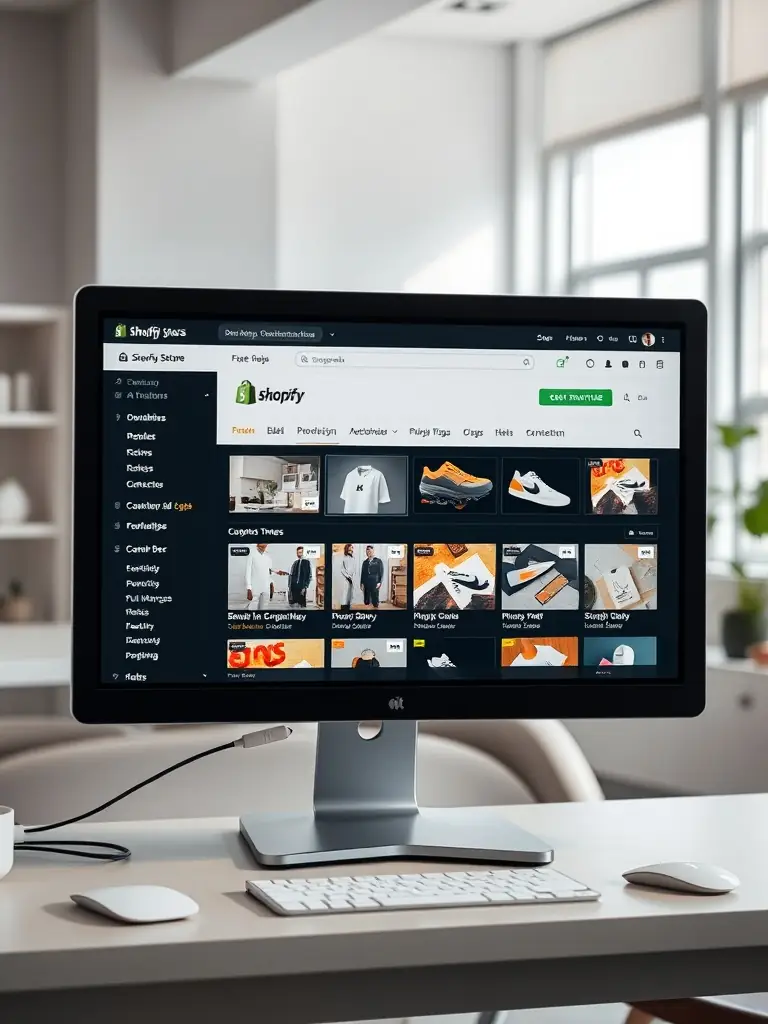 A screenshot of a well-designed Shopify store interface, highlighting the user-friendly navigation and visually appealing layout created by Kirkby Consulting.